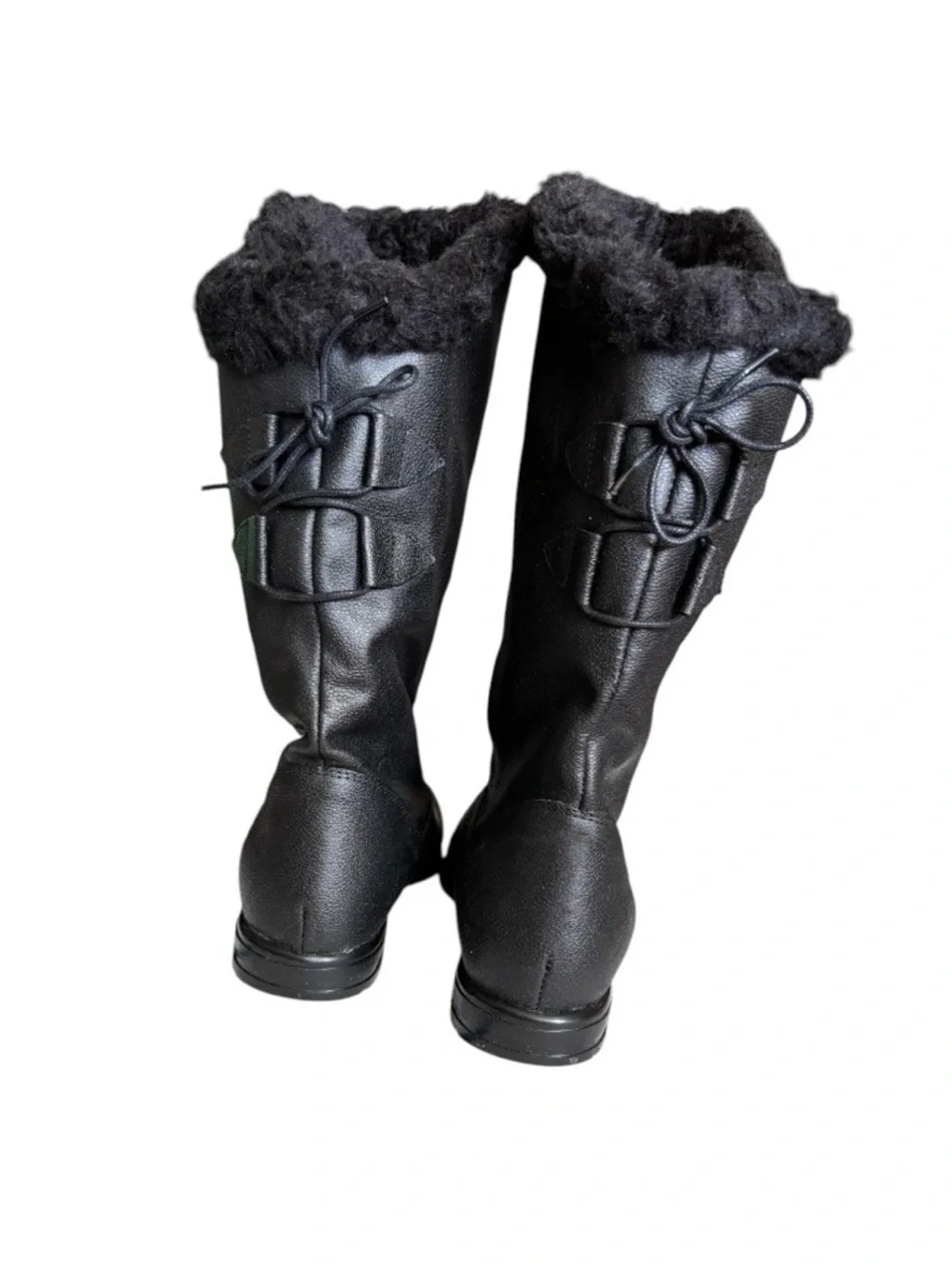 Genuine Leather Boots with Full Faux Fur Lining. Size 38 (US 7)